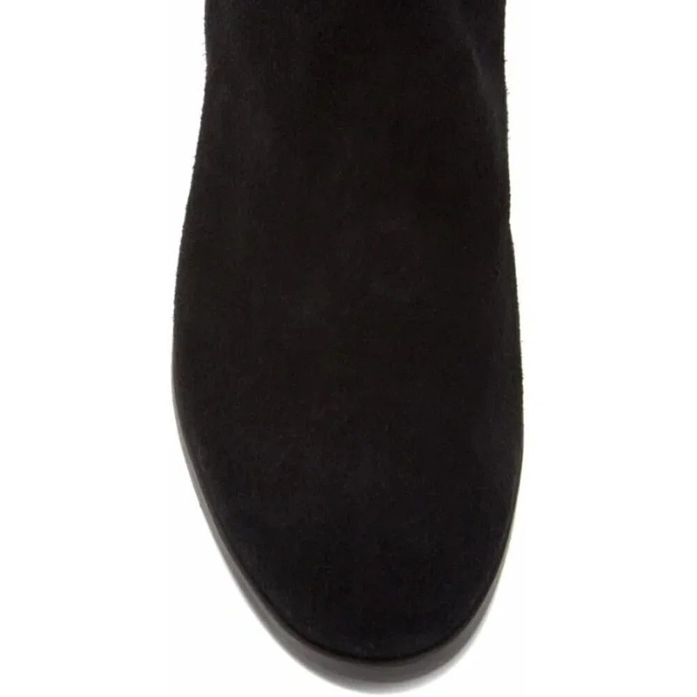 Women's Black Above the Knee Pointed Toe Low Heel Calypso Winter Long Boot
